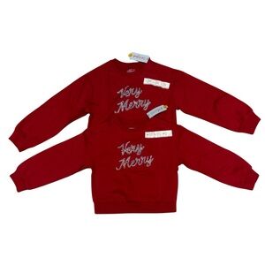 Festive Red 'Very Merry' Sweatshirt - Set of 2